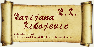 Marijana Kikojević vizit kartica
